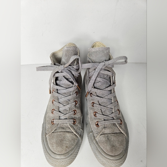 Converse Gray Monochrome suede  High Top Sneakers‎ Size 8 - Picture 6 of 7